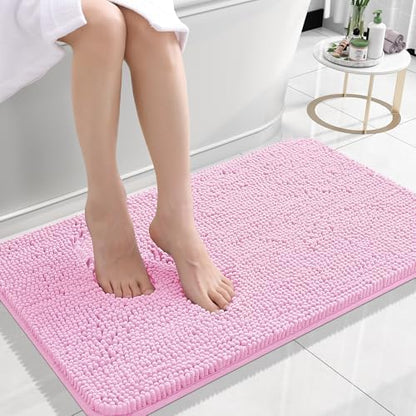 OLANLY Small Bathroom Rugs 24x16, Extra Soft Absorbent Chenille Bath Rugs
