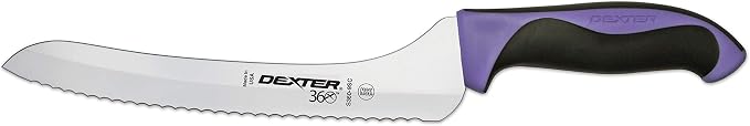Dexter 9" Scalloped Offset Slicer, Purple Handle