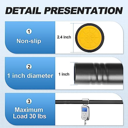 CorkLatta 1" Heavy Duty Black Shower Curtain Rod 31 to 80 Inch,Adjustable
