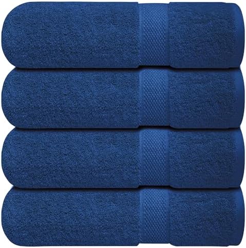 Infinitee Xclusives 100% Ring-Spun Cotton Bath Towels for Bathroom - Pack 4