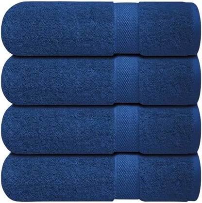 Infinitee Xclusives 100% Ring-Spun Cotton Bath Towels for Bathroom - Pack 4