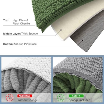 Smiry Toilet Rugs U-Shaped 20x20, Extra Soft Absorbent Contoured Bath Mat