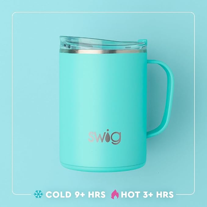 Swig Life 24oz Travel Mug, Insulated Tumbler with Handle and Lid, Travel Coffee Mug, Cup Holder Friendly Tumbler (Bourbon Barrell)
