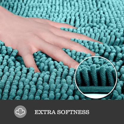 Yeaban Toilet Rugs U-Shape 20"x24", Teal