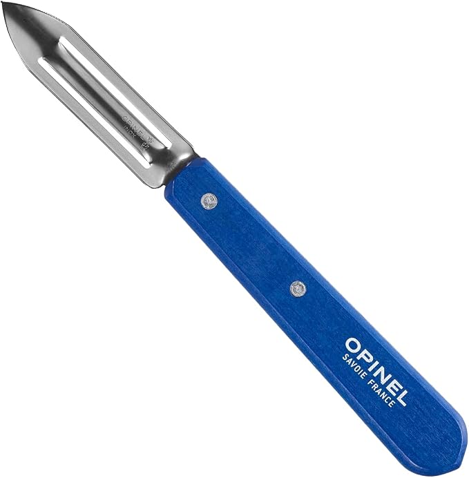 OPINEL Les Essentials - Small Kitchen 4 Piece Knife Set - Paring, Serrated, Peeler, Vegetable Knife, Corrosion Resistant High Carbon Steel, Made in France (Primo)
