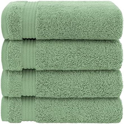 American Veteran Towel, Hand Towels for Bathroom Set of 4, 100% Cotton Turkish Hand Towel Sets, Soft Hand Face Towels, Sage Green Hand Towels