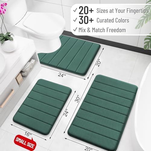 OLANLY Memory Foam Long Bathroom Rugs Runner 44x20, Super Soft Absorbent