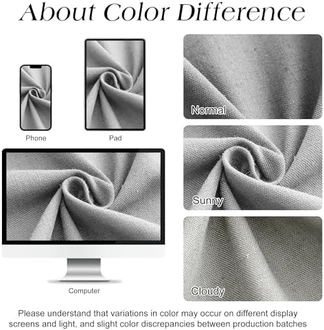 Naturoom Linen Shower Curtain 72 Inch Long for Bathroom Light Grey 1 Panel
