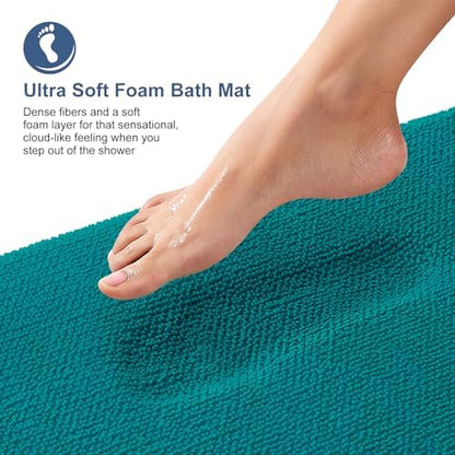 OLANLY Thick Memory Foam Bathroom Rugs 30x20, Absorbent Bath Mat, Deep Lake