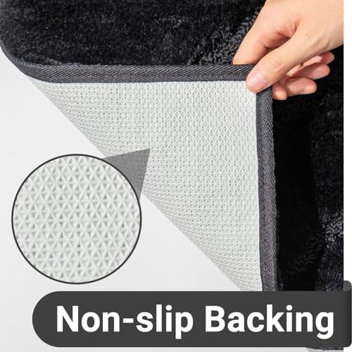 DEXDE Bathroom Rugs Non-Slip Mat for Bathroom Floor Tub Shower, 24x36 Black