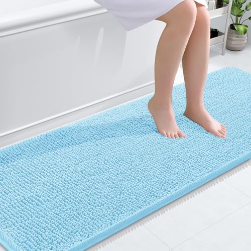 OLANLY Bathroom Runner Rugs 70x24, Extra Soft Absorbent Chenille Bath Rugs