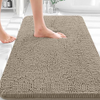OLANLY Bathroom Rugs 35x24, Extra Soft Absorbent Chenille Bath Rugs