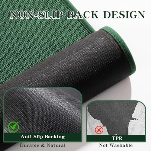 chakme Bathroom Rugs Mat 36x25, Ultra Thin Non Slip Bath Mat Large Quick Dry Absorbent Bath Mat for Bathroom Floor, (Green, 36"x25")