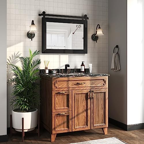 COGOOD Farmhouse Bathroom Mirrors for Over Sink - 22 x 30 Black