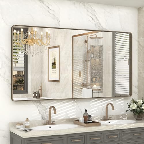 60x30 Inch Bronze Bathroom Mirror for Wall