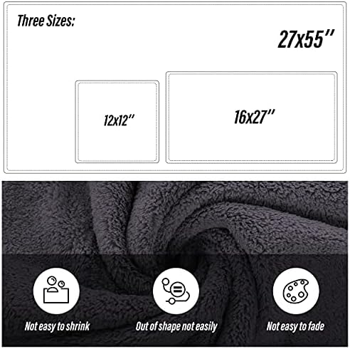 MOONQUEEN Ultra Soft Towel Set-Quick Drying-2 Bath Towels 2 Hand Towels 2 Washcloths - Microfiber Coral Velvet Highly Absorbent Towel for Bath Fitness, Bathroom, Sports, Yoga, Travel(Dark Grey, 6 Pcs)