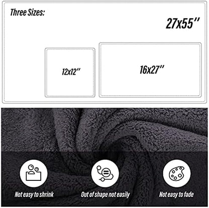 MOONQUEEN Ultra Soft Towel Set-Quick Drying-2 Bath Towels 2 Hand Towels 2 Washcloths - Microfiber Coral Velvet Highly Absorbent Towel for Bath Fitness, Bathroom, Sports, Yoga, Travel(Dark Grey, 6 Pcs)