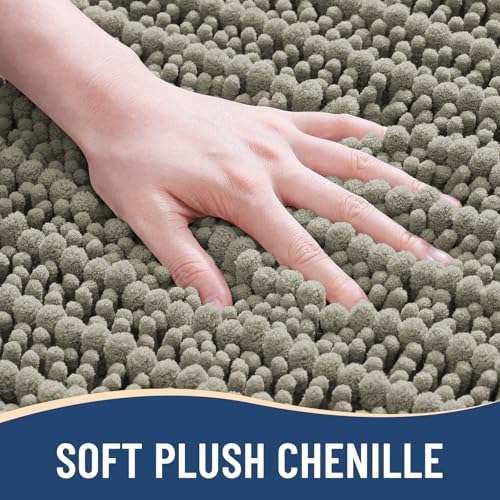 Arotive Bathroom Rugs Mat 24x16, Soft Absorbent Chenille Shaggy Bath Mat