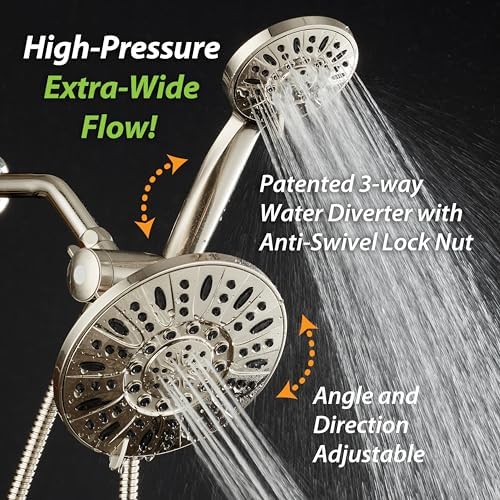 AquaDance 7" Premium High Pressure 3-way Rain & Handheld Shower Head Combo