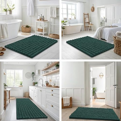 Smiry Bathroom Rugs 40X32, Extra Soft Rubber Backing Chenille Bath Mats