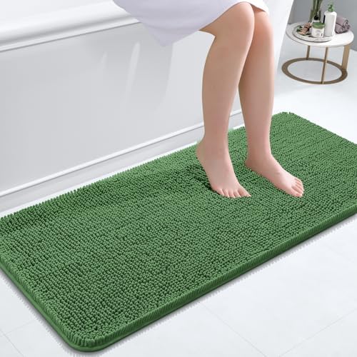 OLANLY Bathroom Runner Rugs 47x20, Extra Soft Absorbent Chenille Bath Rugs