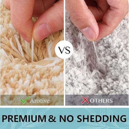 Arotive Microfiber Bathroom Rugs, Shaggy Soft and Absorbent Bath Rug, 24x24