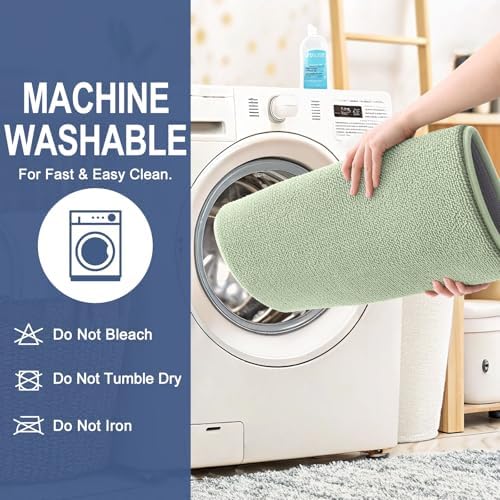 OLANLY Memory Foam Bathroom Runner Rugs 59x20, Long Bath Mats, Sage Green