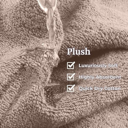 Lavish Home Bathroom Towels Set, Bathroom Accessories, Taupe, Set of 6
