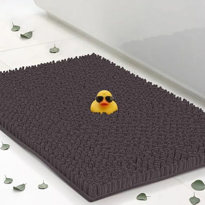 Small Chenille Bath Mats 22"x14", Plush Absorbent Bath Mats Quick Dry, Soft & Machine Washable, Non Slip Carpet for Bathroom, Thick Bathroom Rugs, Shower Restroom Rug Mat, Alfombras De Bano, Bathrugs