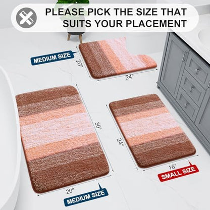 Arotive Microfiber Bathroom Rugs, Shaggy Soft Absorbent Bath Rug, 44x24