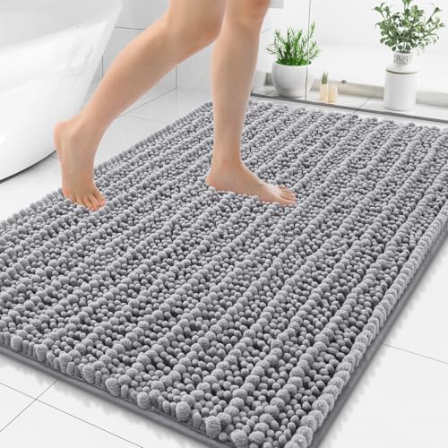 Smiry Bathroom Rugs 50X30, Extra Soft Rubber Backing Chenille Bath Mats