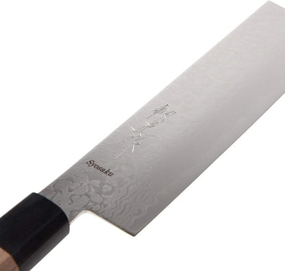 Japanese Vegetable Knife Damascus ZA18 69 Layer Octagonal Walnut Handle, Nakiri 6.3-inch (160mm)