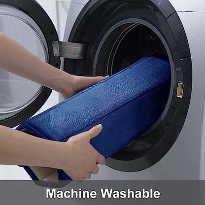 Buganda Memory Foam Bath Mat, 70" x 24", Ultra Soft and Non-Slip Bathroom Rugs, Water Absorbent and Machine Washable Bath Rug Runner for Bathroom, Shower, and Tub, Navy Blue