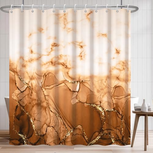 Brown Extra Long Waterproof Shower Curtain 72x96 inches