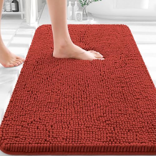 OLANLY Bathroom Rugs 36x24, Extra Soft Absorbent Chenille Bath Rugs