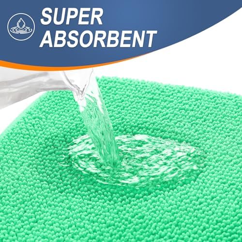OLANLY Memory Foam Small Bathroom Rug 24x16, Absorbent Bath Mat, Mint Green