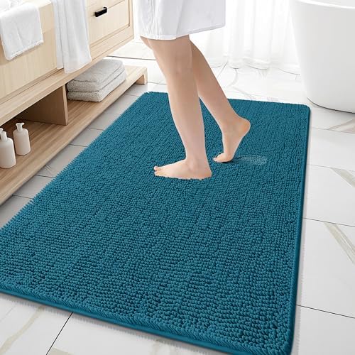 OLANLY Large Bathroom Rugs 59x35, Extra Soft Absorbent Chenille Bath Rugs