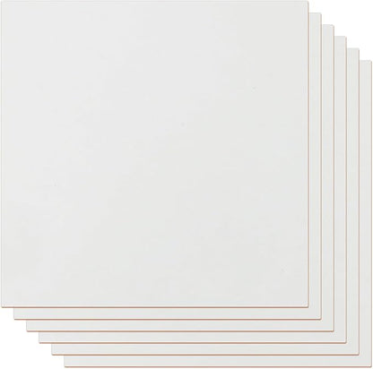 6 Pack Colored MDF Boards for Laser Engraving, 12x12x1/8 (3mm) Unfinished Fiberboard for Laser Cutting, DIY Craft Projects, Home Decor, Sign Making, Woodworking (White)