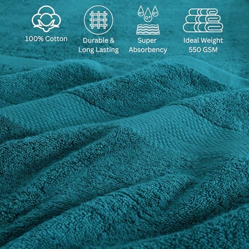LANE LINEN Bath Towel Set 100% Cotton 24 Piece Soft Absorbent - Sea Port