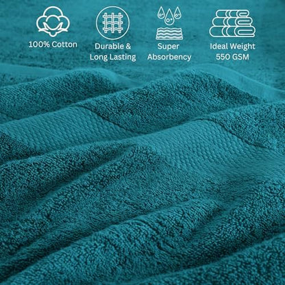LANE LINEN Bath Towel Set 100% Cotton 24 Piece Soft Absorbent - Sea Port