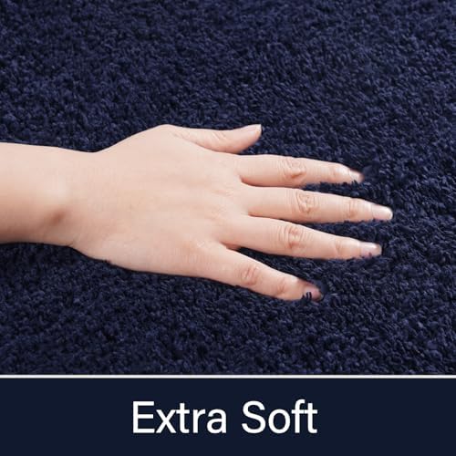 LOCHAS Bathroom Rug Runner 24x70 Inch, Bath Rugs Non Slip, Navy