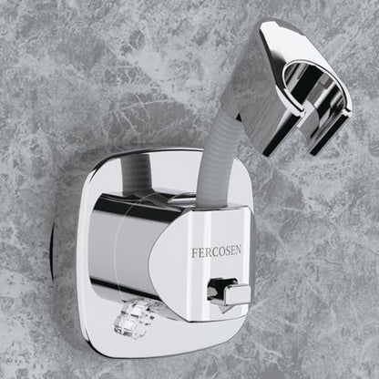 Shower Head Holder with Suction | 360° Swivel | Silver