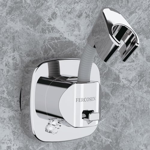 Shower Head Holder with Suction | 360° Swivel | Silver
