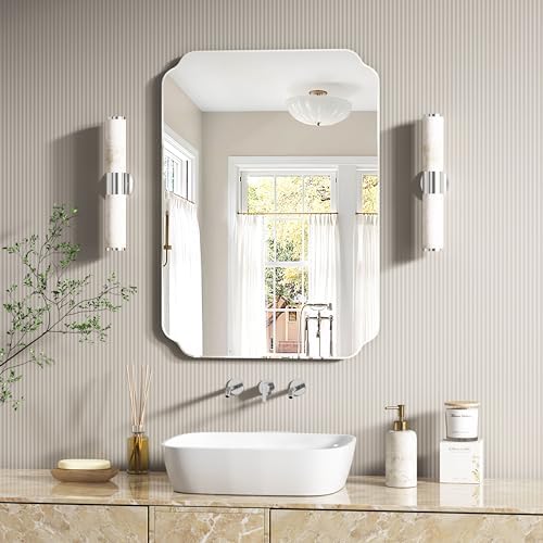 20x28 Inch Bathroom Mirrors for Over Sink, Frameless Mirrors for Wall