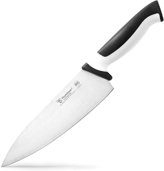 8-Inch Chef Knife, NSF Certified Razor-Sharp High Carbon Stainless Steel Blade – Ergonomic Color Coded Handle, Non-Slip Grip Kitchen Knife, DT-10 Series, White