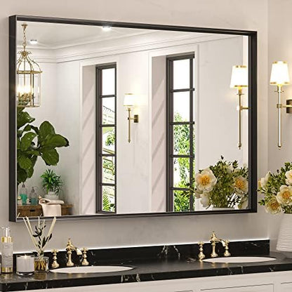 Keonjinn 40x30 Inch Black Bathroom Mirror for Over Sink, Rectangular