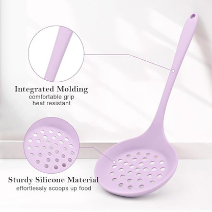 RANX INGST Kitchen Cooking Utensils Set 11 pcs Nonstick Silicone Spatula Set with Holder, 446°F Heat Resistant, Ergonomic Handle, BPA Free - Purple