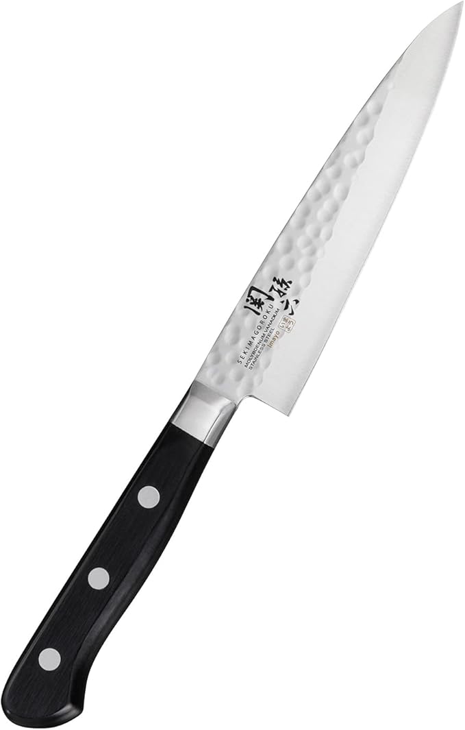 Kai Corporation AB5461 Kai Seki Magoroku Petty Knife, Hammered Knife, 4.7 inches (120 mm), Made in Japan
