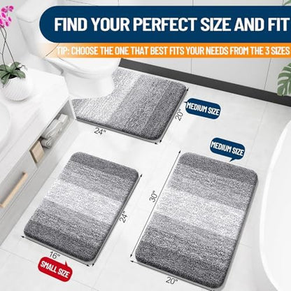 OLANLY Small Bathroom Rugs 30x18, Extra Soft Absorbent Microfiber Bath Rugs