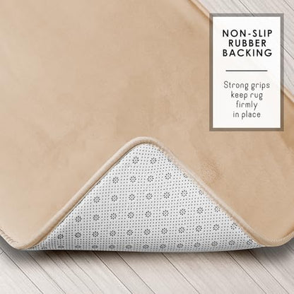 Clara Clark Bathroom Rugs, Velvet Memory Foam Bath Mat, Non-Slip Bath Rugs, Machine Wash, Dries Quickly, Ultra Soft Plush Bath Mats for Bathroom,